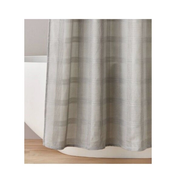 Square Pattern Shower Curtain Washed Gray - Hearth & Hand with Magnolia NEW!! - Picture 3 of 7